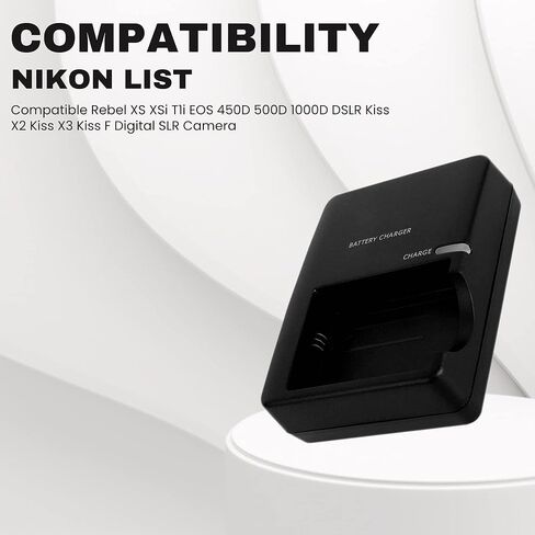 شاحن بطارية LP-E5 LC-E5C LC-E5E LC-E5 لكاميرا Canon، متوافق مع كاميرا Rebel XS XSi T1i EOS 450D 500D 1000D DSLR Kiss X2 Kiss X3 Kiss F الرقمية SLR L in Kuwait