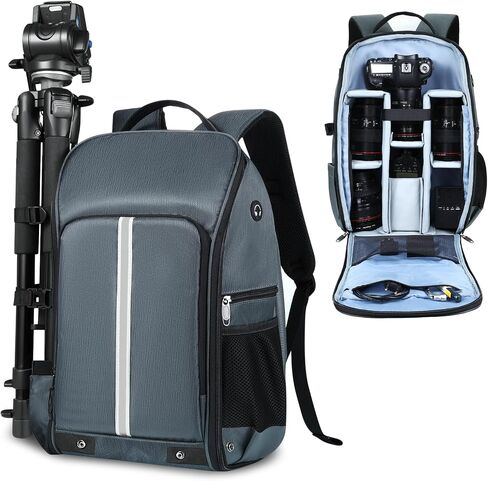 Camera Backpack，Camera Bag for DSLR/SLR,Camera Backpack Waterproof for Photographers Camera Case Compatible for Sony Nikon (Gray) in Saudi Arabia