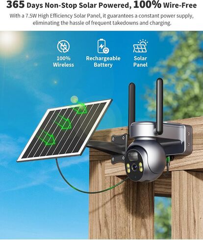 LIWAN 4G LTE Cellular Security Camera Wireless Outdoor (includes SIM Card), Solar Powered No WiFi Camera for Home, 360° Full Cover,2K HD Color Night Vision, PIR Motion & Siren Alerts in Saudi Arabia