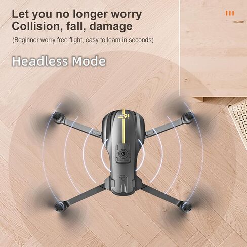 طائرة بدون طيار مع كاميرا 1080 بكسل HD FPV قابلة للطي للمبتدئين والأطفال، طائرة بدون طيار RC، وضع بدون رأس، مفتاح واحد للإقلاع/الأرض، رحلة طويلة 45 دقيقة، تثبيت الارتفاع، محرك بدون فرش، لعبة التحكم عن بعد (أسود) in Kuwait