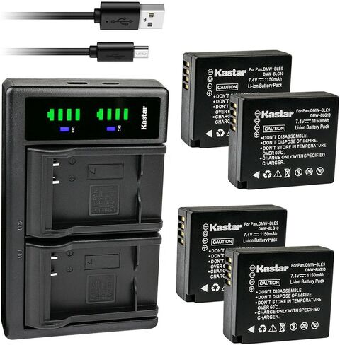 Kastar 4-Pack Battery and LTD2 USB Charger Replacement for Leica BP-DC15 Battery, Leica BC-DC15 Charger, Leica D-Lux Type 109, Leica D-Lux 7, Leica C-Lux Digital Cameras in Saudi Arabia