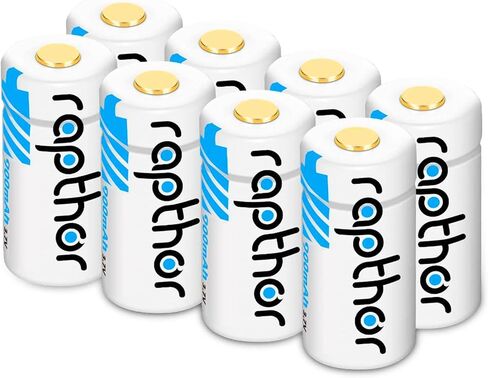 بطاريات ليثيوم رابثور 900 مللي أمبير 123 أمبير، متوافقة مع نظام إنذار مستشعر ذكي بمصباح كاميرا Arlo (عبوة من 8 قطع) in Kuwait