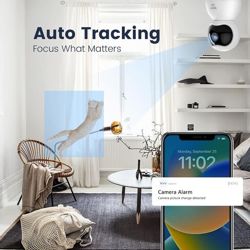 2K Pan/Tilt Indoor Security Camera,Pet Camera with Phone App, WiFi Cameras for Home Security Camera for Baby Monitor/2.4G, 2-Way Talk,Night Vision,Private Mode,Motion Tracking in Saudi Arabia
