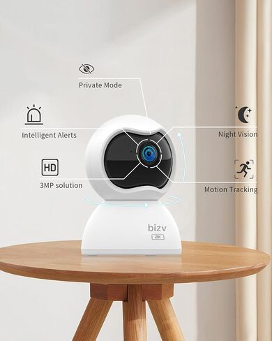 3MP FHD Indoor Security Camera，2.4G WiFi Pet Camera with Phone App，Home Security Camera for Dog/Baby Monitor/Elder Pan Tilt，24/7, 2-Way Talk, Human Detection, Motion Tracking, SD&Clould… in Saudi Arabia