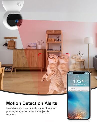 3MP FHD Indoor Security Camera，2.4G WiFi Pet Camera with Phone App，Home Security Camera for Dog/Baby Monitor/Elder Pan Tilt，24/7, 2-Way Talk, Human Detection, Motion Tracking, SD&Clould… in Saudi Arabia