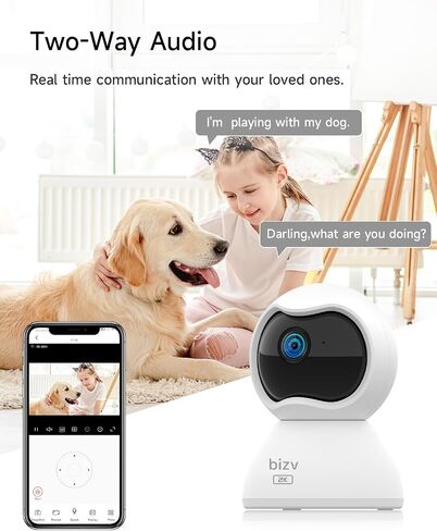3MP FHD Indoor Security Camera，2.4G WiFi Pet Camera with Phone App，Home Security Camera for Dog/Baby Monitor/Elder Pan Tilt，24/7, 2-Way Talk, Human Detection, Motion Tracking, SD&Clould… in Saudi Arabia