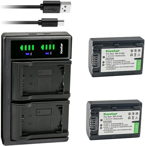 Kastar 2-Pack Battery and LTD2 USB Charger Replacement for Sony HDR-XR160, HDR-XR260, HDR-XR350, HDR-XR350VE, HDR-XR550, NEX-VG10, NEX-VG20, NEX-VG30, NEX-VG900, HXR-MC50, HXR-MC88, HXR-NX30 in Saudi Arabia