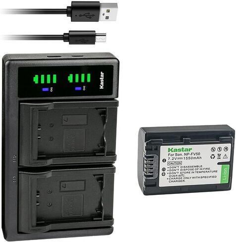 Kastar 2-Pack Battery and LTD2 USB Charger Replacement for Sony HDR-XR160, HDR-XR260, HDR-XR350, HDR-XR350VE, HDR-XR550, NEX-VG10, NEX-VG20, NEX-VG30, NEX-VG900, HXR-MC50, HXR-MC88, HXR-NX30 in Saudi Arabia