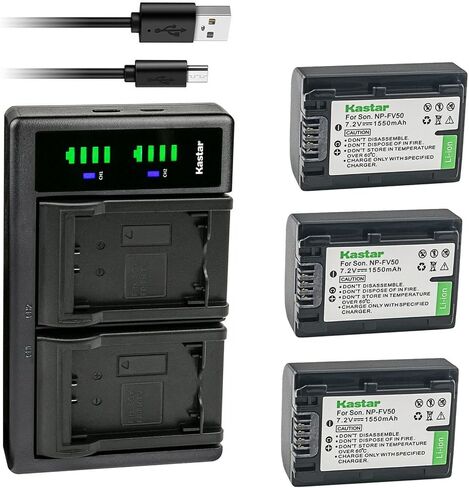 Kastar 2-Pack Battery and LTD2 USB Charger Replacement for Sony HDR-XR160, HDR-XR260, HDR-XR350, HDR-XR350VE, HDR-XR550, NEX-VG10, NEX-VG20, NEX-VG30, NEX-VG900, HXR-MC50, HXR-MC88, HXR-NX30 in Saudi Arabia