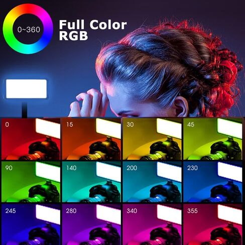140 مصباح فيديو RGB، لوحة إضاءة كاميرا LED محمولة بالألوان الكاملة CRI 95+ 2500-9000K LED فيديو ضوء 26 تأثيرات مشهد، إضاءة LED DSLR قابلة للشحن من النوع C بقدرة 3000 مللي أمبير في الساعة لمدونات الفيديو والتصوير الفوتوغرافي والمؤتمرات in Kuwait