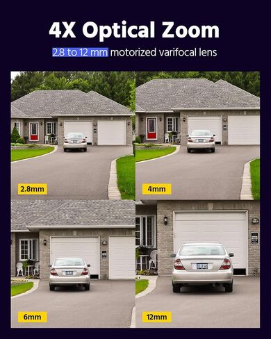 كاميرا أمان ANNKE 4K 8MP PoE مع صوت ثنائي الاتجاه، كاميرا IP متغيرة البؤرة مع عدسة 2.8 مم - 12 مم، تكبير بصري 4X، ضوء مزدوج ذكي، رؤية ليلية ملونة، اكتشاف الإنسان والمركبة، تخزين يصل إلى 512 جيجابايت in Kuwait