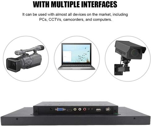 17.3in 1920x1080 FHD Gaming Monitor, Wall Mounting Monitor with HDMI/VGA/AV/BNC/USB Input, Home Movie Monitor 1000:1 Contrast Ratio for PC, TV, CCTV, Camera, Drone(#1) in Saudi Arabia