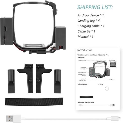 نظام O'woda Airdrop لجهاز DJI Mavic Air 2S، جهاز نقل توصيل الحمولة بدون طيار بمشبك Airdropper لحفلات الزفاف، طعم الصيد بدون طيار، البحث والإنقاذ متوافق مع ملحق DJI Mavic Air 2 / Air 2S in Saudi Arabia