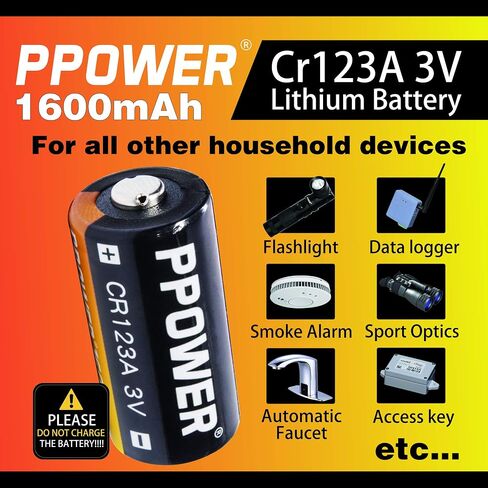 CR123A Lithium 3V Photo Disposal Batteries with Battery Storage Box, 12-20 Pack 1600mAh CR123A Batteries for Arlo Cameras, Polaroid, Microphones, Flashlight, Non-Rechargeable (4pcs) in Saudi Arabia