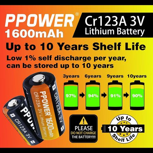 CR123A Lithium 3V Photo Disposal Batteries with Battery Storage Box, 12-20 Pack 1600mAh CR123A Batteries for Arlo Cameras, Polaroid, Microphones, Flashlight, Non-Rechargeable (4pcs) in Saudi Arabia