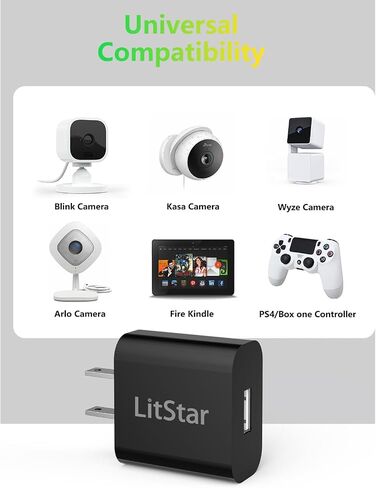 محول الطاقة للأماكن الخارجية Wyze Cam Pan V3/ Cam OG/Cam OG Telephoto/Cam V3 PRO 2K، 5V 3A 2A شاحن كاميرا USB بديل لكاميرا الأمان مزود طاقة in Saudi Arabia