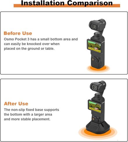 Camera Mount Stand Base for DJI Osmo Pocket 3, Non-Slip Stable Desktop Mount Support Base Gimbal Support Adapter for DJI Osmo Pocket 3 Accessories in Kuwait