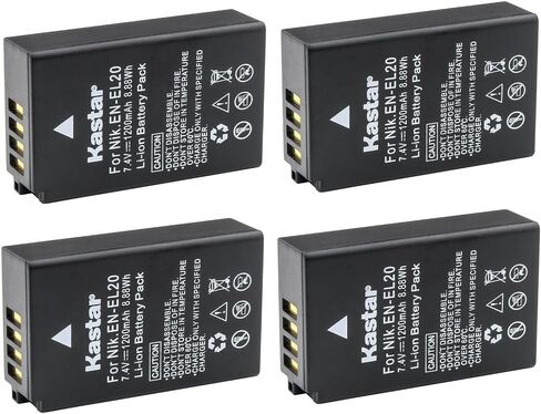 Kastar 1-Pack EN-EL20 Battery Replacement for Nikon Blackmagic Pocket Cinema Camera, Coolpix P950, Nikon Coolpix P1000, Nikon Coolpix A, Nikon 1 AW1, Nikon 1 J1, Nikon 1 J2, Nikon 1 J3 Camera in Saudi Arabia