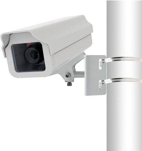 دعامة معدنية خارجية لتثبيت عمود كاميرا المراقبة CCTV على الذراع المتقاطعة باللون الأبيض مع حلقة فولاذية 2Φ 10 سم in Kuwait