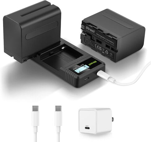 بطارية 10050 مللي أمبير NP-F970 مع مجموعة شاحن سريع 20 وات PD، استبدال بطارية لـ NP-F970 950 750 550، متوافقة مع كاميرات فيديو سوني، مصابيح LED، أضواء حلقية، شاشات، عبوتان in Kuwait