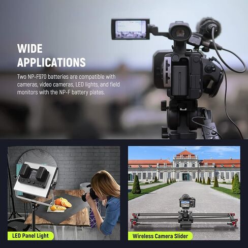 بطارية 10050 مللي أمبير NP-F970 مع مجموعة شاحن سريع 20 وات PD، استبدال بطارية لـ NP-F970 950 750 550، متوافقة مع كاميرات فيديو سوني، مصابيح LED، أضواء حلقية، شاشات، عبوتان in Kuwait