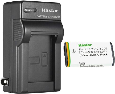 Kastar 3-Pack KLIC-8000 Battery and AC Wall Charger Replacement for Kodak KLIC-8000 K8000 Battery, Kodak K7600-C, K8500-C Charger, Kodak Z612 IS, Z712 IS, Z812 IS, Pocket Video Camera ZX1 Camera in Saudi Arabia