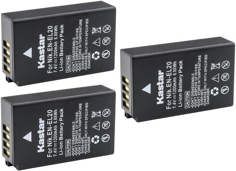 Kastar 1-Pack EN-EL20 Battery Replacement for Nikon Blackmagic Pocket Cinema Camera, Coolpix P950, Nikon Coolpix P1000, Nikon Coolpix A, Nikon 1 AW1, Nikon 1 J1, Nikon 1 J2, Nikon 1 J3 Camera in Saudi Arabia
