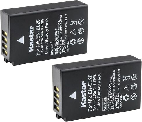 Kastar 1-Pack EN-EL20 Battery Replacement for Nikon Blackmagic Pocket Cinema Camera, Coolpix P950, Nikon Coolpix P1000, Nikon Coolpix A, Nikon 1 AW1, Nikon 1 J1, Nikon 1 J2, Nikon 1 J3 Camera in Saudi Arabia
