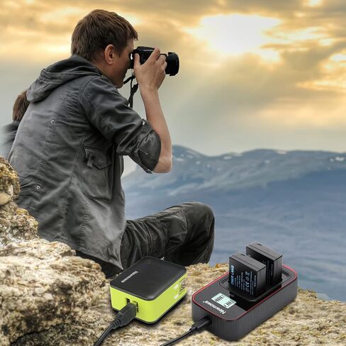 بطارية بديلة Newmowa DMW-BLE9 (عبوتان) وشاشة LCD ذكية شاحن USB مزدوج لباناسونيك DMW-BLE9، DMW-BLG10 وLumix DC-LX100 II، DMC-GF3، DMC-GF5، DMC-GF6، DMC-GX7، DMC -LX100، DMC-ZS60، DMC-ZS100 in Kuwait