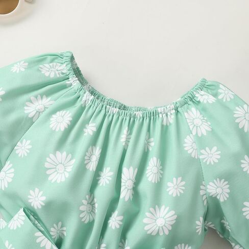 YOUNGER TREE Kids Toddler Baby Girls Summer Outfit Off-Shoulder Sunflower Overall Romper Jumpsuit Short Trousers Clothes in Kuwait