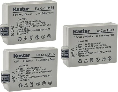 Kastar 1-Pack LP-E5 Battery 7.2V 2100mAh Replacement for Canon EOS Rebel XSi, EOS Rebel XS, EOS Rebel T1i, EOS 450D, EOS 500D, EOS 1000D, EOS Kiss F, EOS Kiss X2, EOS Kiss X3 Camera in Saudi Arabia