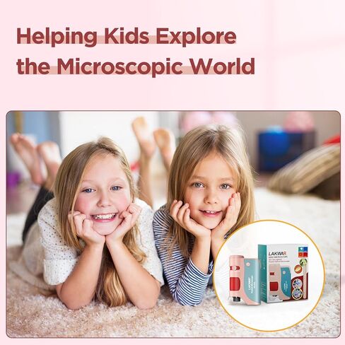 مجهر جيب LAKWAR للأطفال، مجهر صغير محمول 60x-120x مع 5 مجموعات شرائح مجهر، مجهر صغير للأطفال والطلاب والكبار ومختبر المدرسة المنزلية in Kuwait
