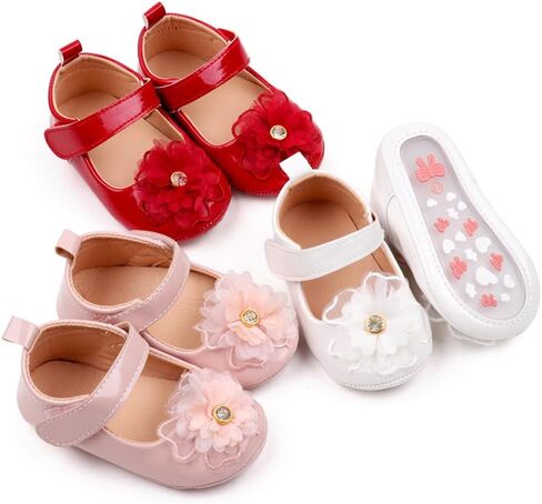SABATUTU فستان زفاف الأميرة للفتيات الصغيرات من SABATUTU حذاء ماري جين مسطح، حذاء خفيف الوزن للأطفال الصغار بنعل ناعم لمرحلة ما قبل المشي in Kuwait