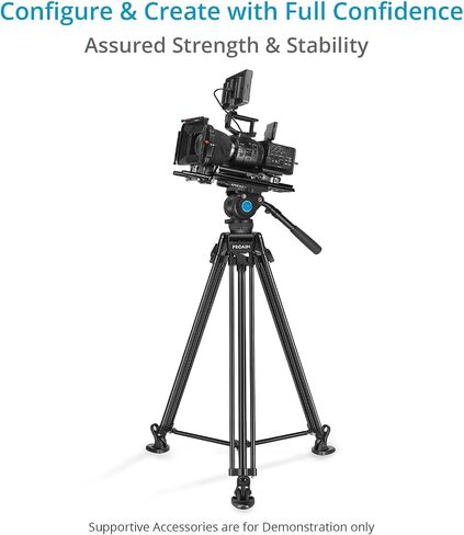 Proaim 75mm Telescopic Tripod Stand w/Tripod Shoes for DSLR Video Camera, Slider, Jib/Crane & Fluid Head. Payload up to 35kg/77lb. for Travel, Photography, Videography & Filmmaking (CST-75) in Saudi Arabia