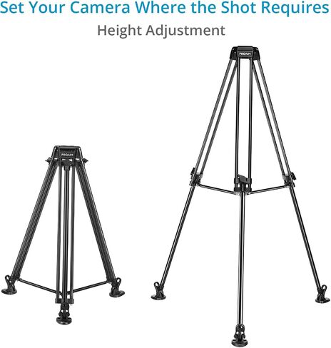 Proaim 75mm Telescopic Tripod Stand w/Tripod Shoes for DSLR Video Camera, Slider, Jib/Crane & Fluid Head. Payload up to 35kg/77lb. for Travel, Photography, Videography & Filmmaking (CST-75) in Saudi Arabia