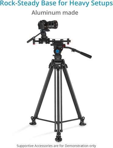 Proaim 75mm Telescopic Tripod Stand w/Tripod Shoes for DSLR Video Camera, Slider, Jib/Crane & Fluid Head. Payload up to 35kg/77lb. for Travel, Photography, Videography & Filmmaking (CST-75) in Saudi Arabia