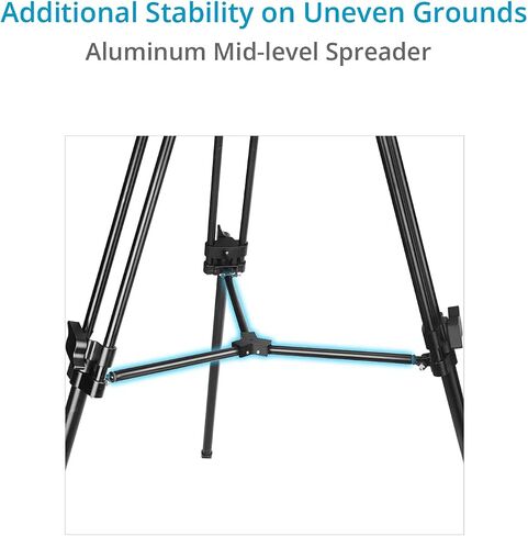 Proaim 75mm Telescopic Tripod Stand w/Tripod Shoes for DSLR Video Camera, Slider, Jib/Crane & Fluid Head. Payload up to 35kg/77lb. for Travel, Photography, Videography & Filmmaking (CST-75) in Saudi Arabia