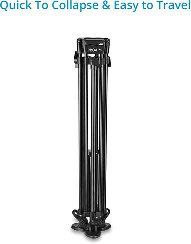 Proaim 75mm Telescopic Tripod Stand w/Tripod Shoes for DSLR Video Camera, Slider, Jib/Crane & Fluid Head. Payload up to 35kg/77lb. for Travel, Photography, Videography & Filmmaking (CST-75) in Saudi Arabia