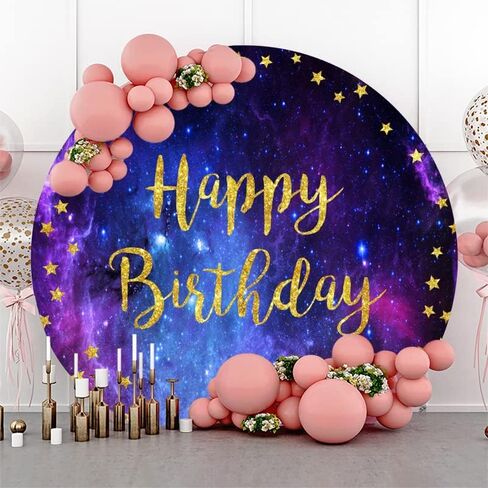 عيد ميلاد سعيد جولة خلفية 6.5ft الأرجواني السماء المرصعة بالنجوم بريق ليلة السماء المجرة نجمة التصوير خلفية لحفلة عيد ميلاد ديكور الصورة استوديو كشك الدعائم راية الإمدادات in Kuwait