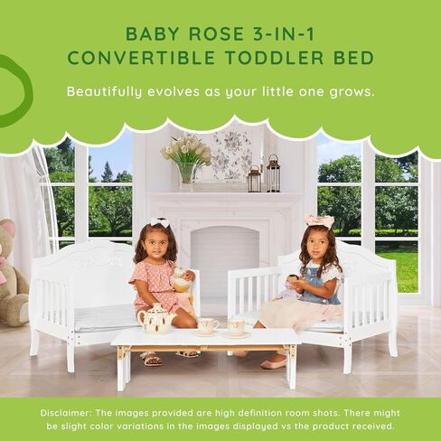 سرير الأطفال الصغار SweetPea Baby Rose 3 في 1 قابل للتحويل باللون اللافندر، معتمد من Greenguard Gold، معتمد من JPMA، قضبان أمان، مصنوع من خشب الصنوبر النيوزيلندي المستدام in Saudi Arabia