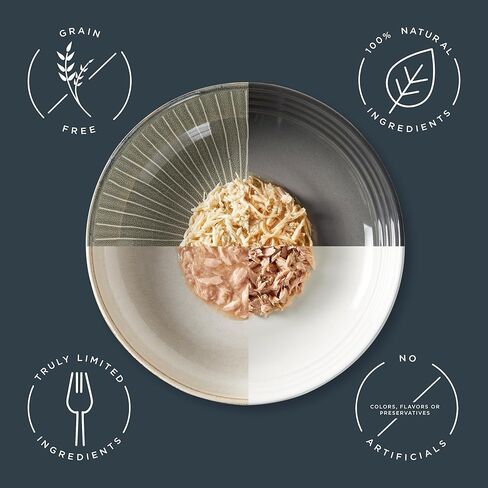 Reveal طعام القطط الرطب الطبيعي، 12 قطعة، خالي من الحبوب، أطعمة معلبة ذات مكونات محدودة للقطط، شرائح التونة في المرق، علب 5.5 أونصة in Kuwait