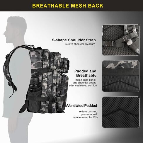 45L Military Tactical Backpack, Army 3-Day Assault Pack Bug Out Bag for Hiking Camping | Army in Kuwait