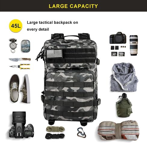 45L Military Tactical Backpack, Army 3-Day Assault Pack Bug Out Bag for Hiking Camping | Army in Kuwait