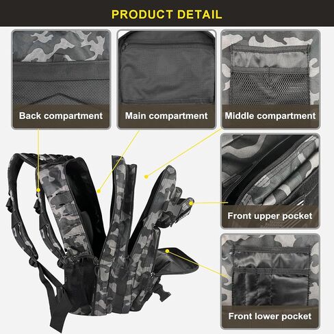45L Military Tactical Backpack, Army 3-Day Assault Pack Bug Out Bag for Hiking Camping | Army in Kuwait