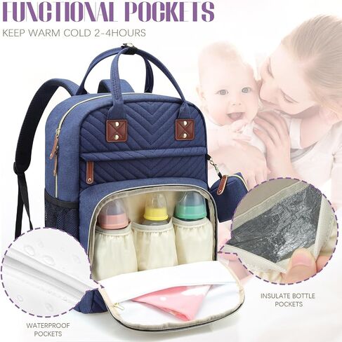 Tuwubi Diaper Bag Backpack, Baby Essentials Travel Tote Bag | Multi function Water-Resistant Backpacks, Travel Essentials with Stroller Straps & Pacifier Case(Grey) in Saudi Arabia