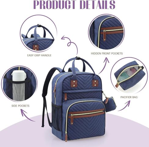 Tuwubi Diaper Bag Backpack, Baby Essentials Travel Tote Bag | Multi function Water-Resistant Backpacks, Travel Essentials with Stroller Straps & Pacifier Case(Grey) in Saudi Arabia