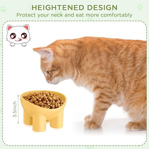 Zhehao 4 Pcs Elevated Cat Bowls Plastic Raised Cat Bowl 15 Degrees Tilted Raised Pet Food and Water Bowls Cute Anti Vomit Food Dishes Pet Feeders for Cats and Small Dogs(Bar Chair) in Kuwait