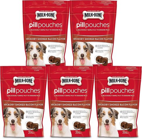 Milk Bone Pill Pouches Dog Treats to Conceal Medication, 6 Ounce (Pack of 5) Approx. 125 Count in Kuwait