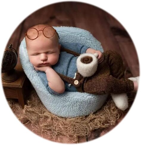 Zeroest الدعائم التصوير الفوتوغرافي لحديثي الولادة الصبي الزي الرضع طفل Photoshot الصورة رومبير نظارات قميص الوليد صورة الدعامة 3 قطع in Kuwait