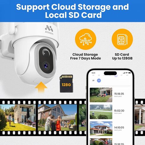 Allesin Solar Security Camera Wireless Outdoor, 5MP Sloar Cameras for Home Security with 14LEDs Spotlight Color Night Vision, IP65, AI Human Detection, 2-Way Talk, 2.4G WiFi in Saudi Arabia